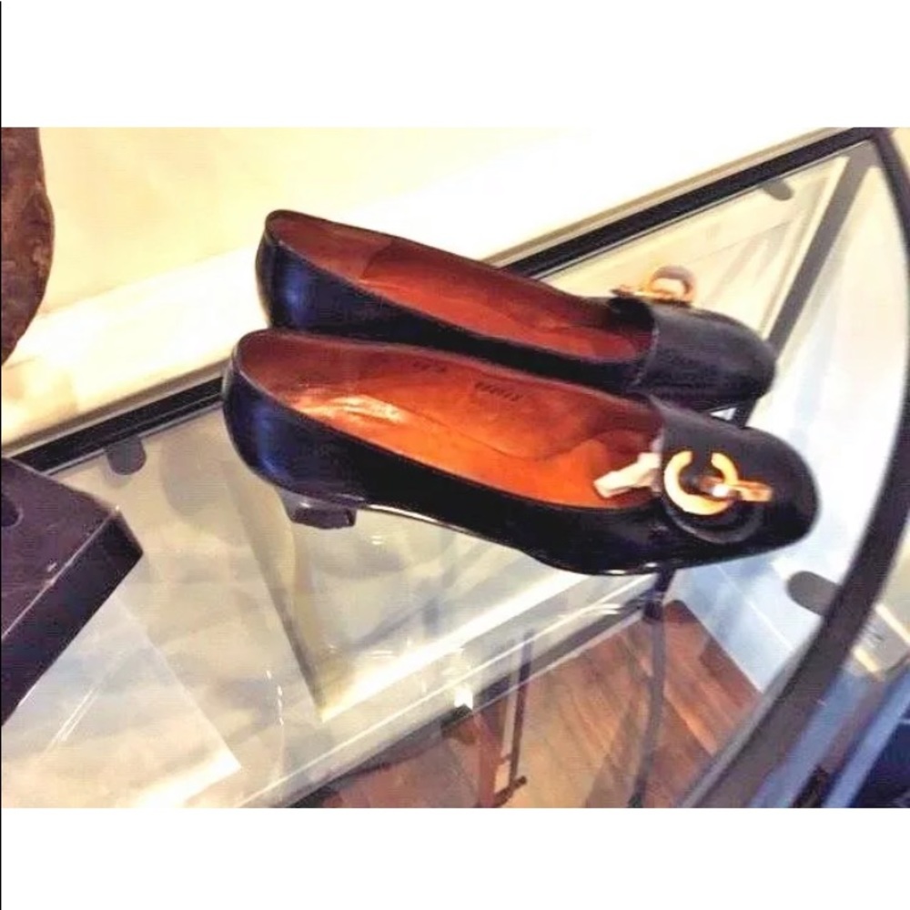 Vtg CHRISTIAN DIOR Black Block Heel logo 6/ 6.5 - Picture 7 of 10